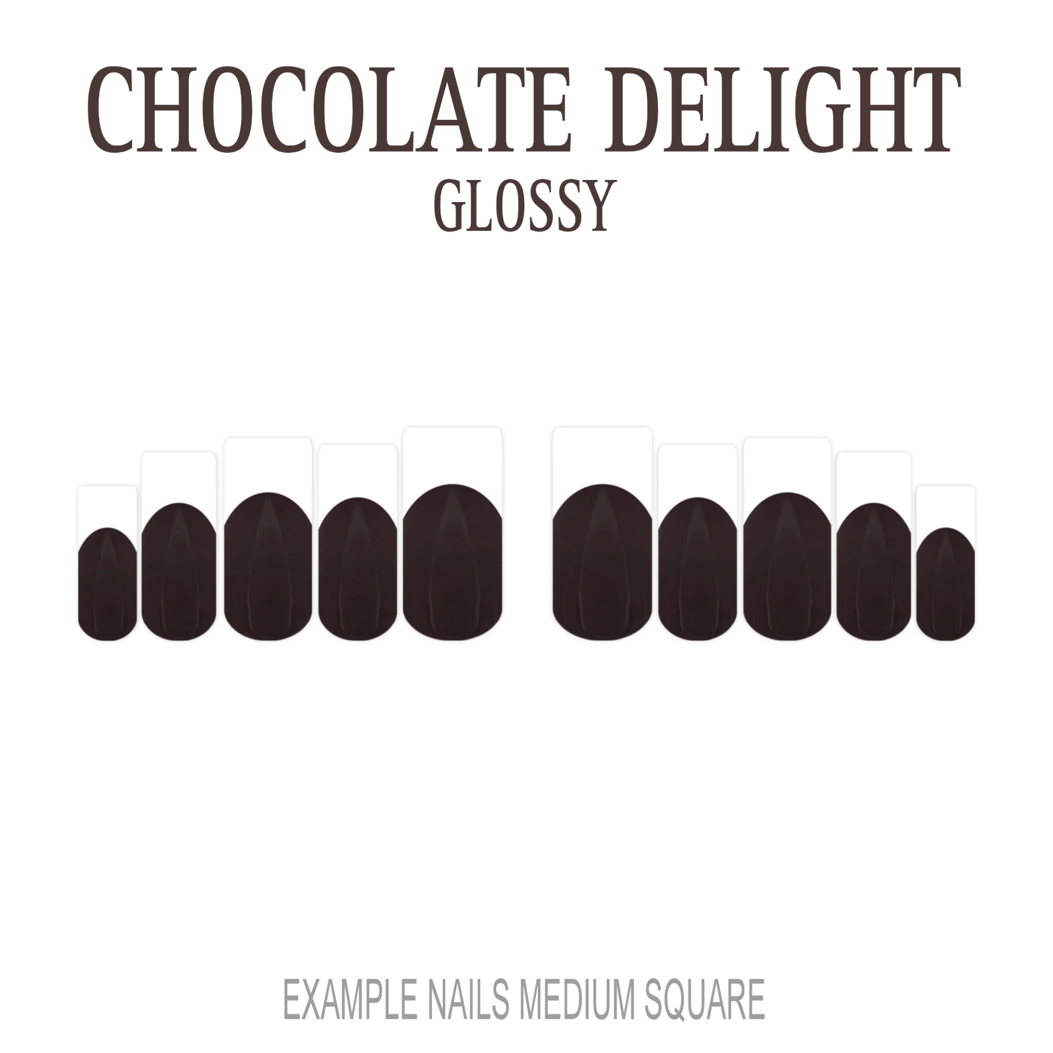 Chocolate Delight brown French tip nails