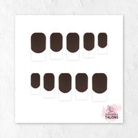 Chocolate Delight brown French tip nails