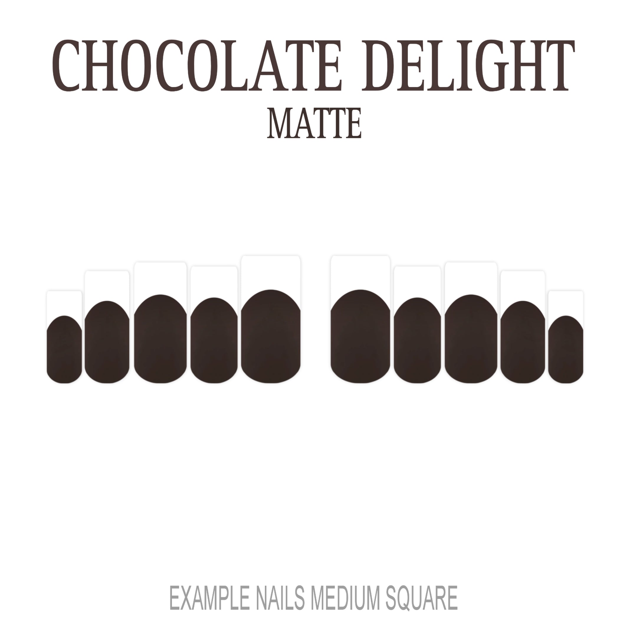 Chocolate Delight brown French tip nails