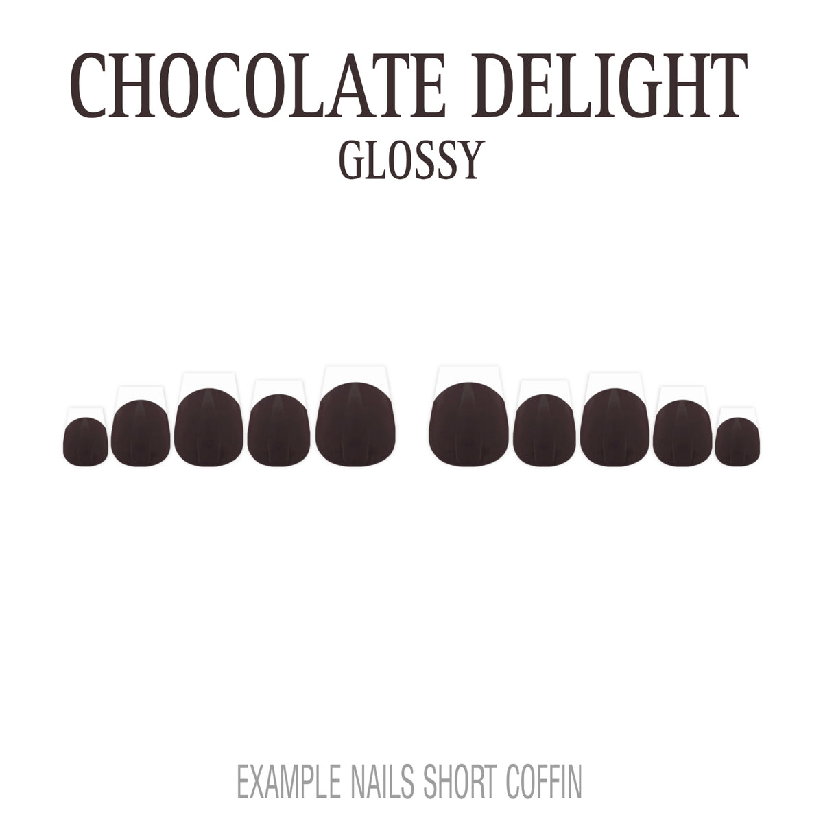 Chocolate Delight brown French tip nails