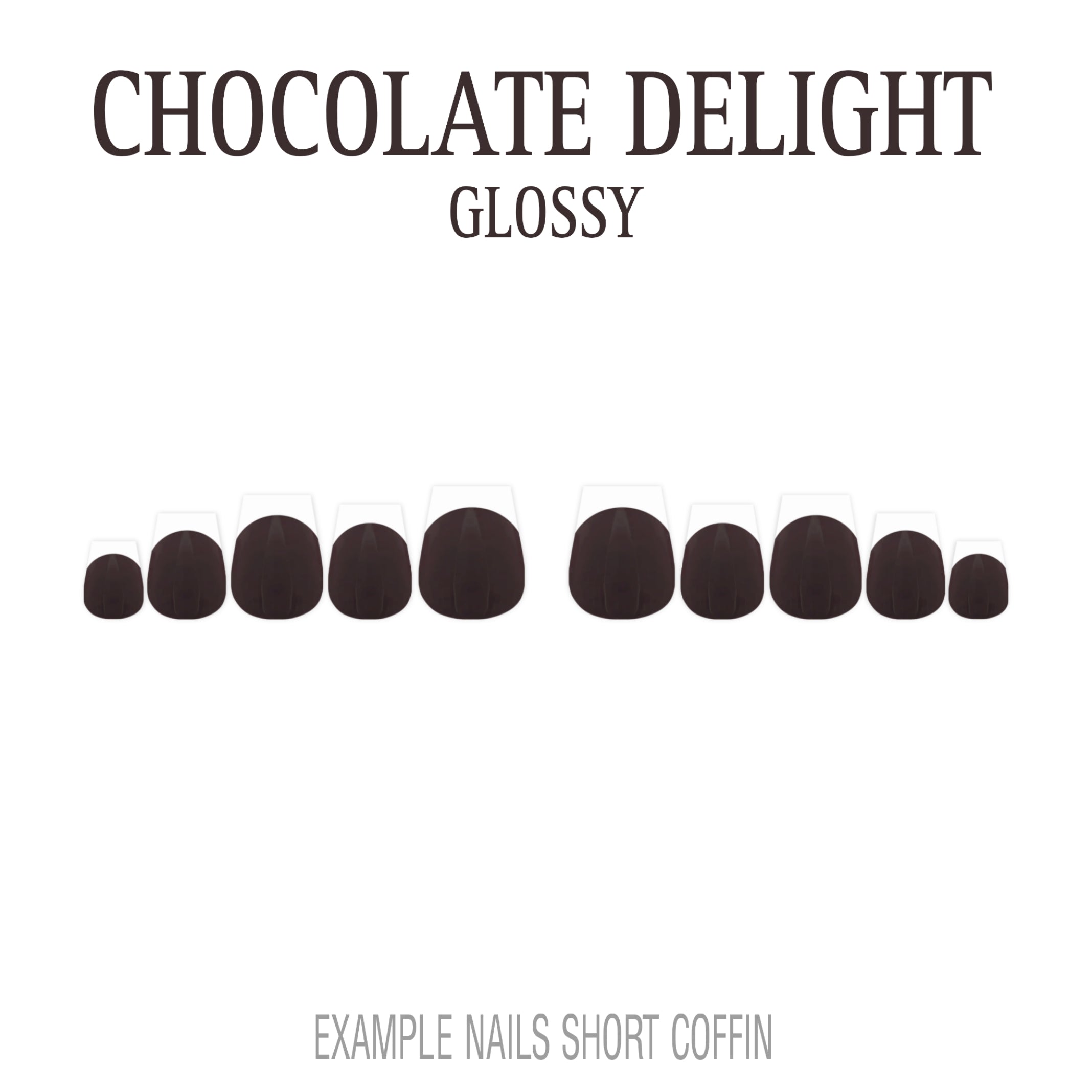 Chocolate Delight brown French tip nails