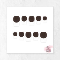 Chocolate Delight brown French tip nails
