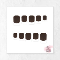 Chocolate Delight brown French tip nails