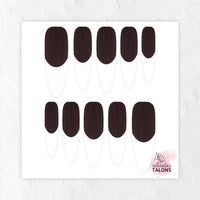 Chocolate Delight brown French tip nails