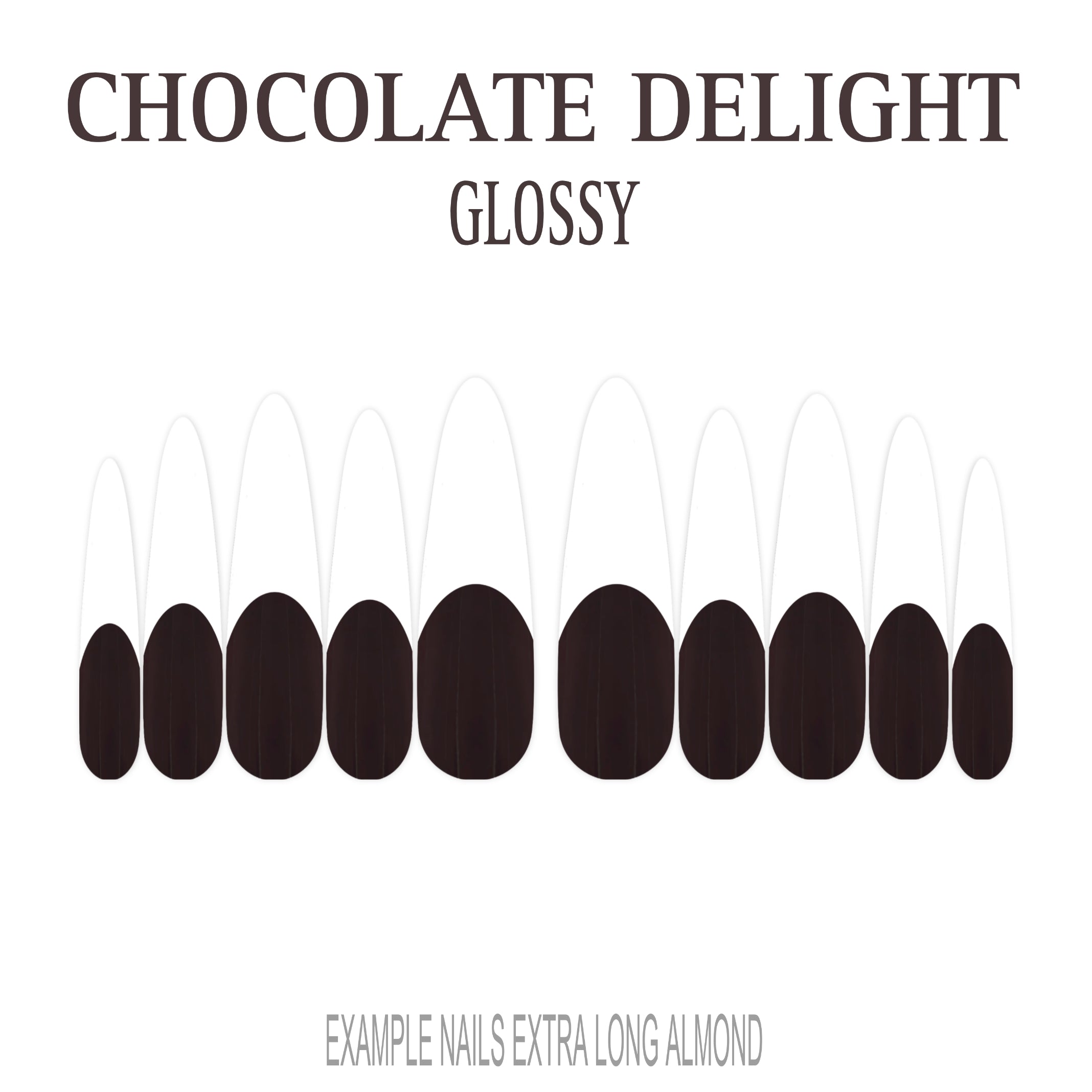 Chocolate Delight brown French tip nails