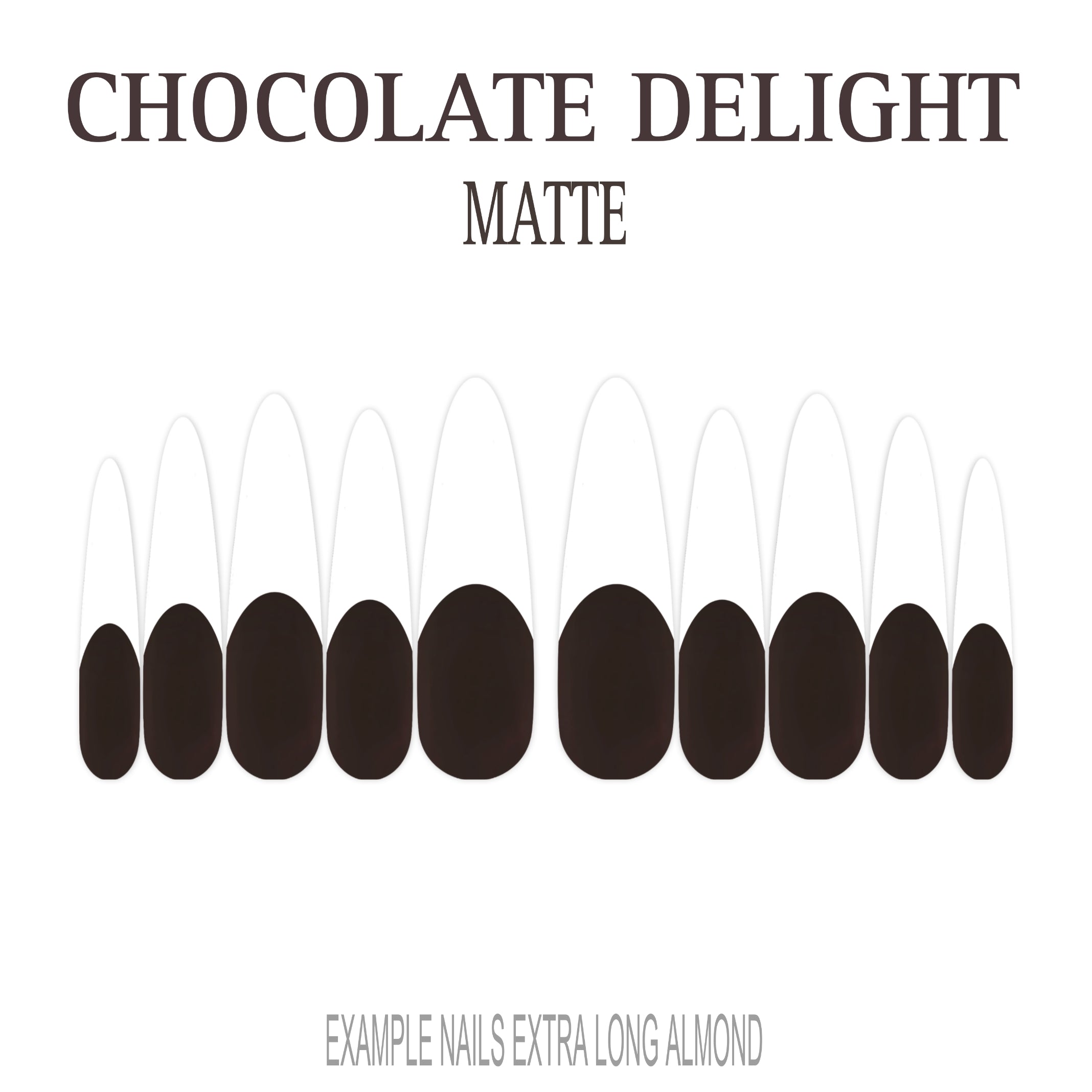 Chocolate Delight brown French tip nails