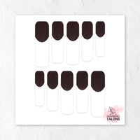 Chocolate Delight brown French tip nails