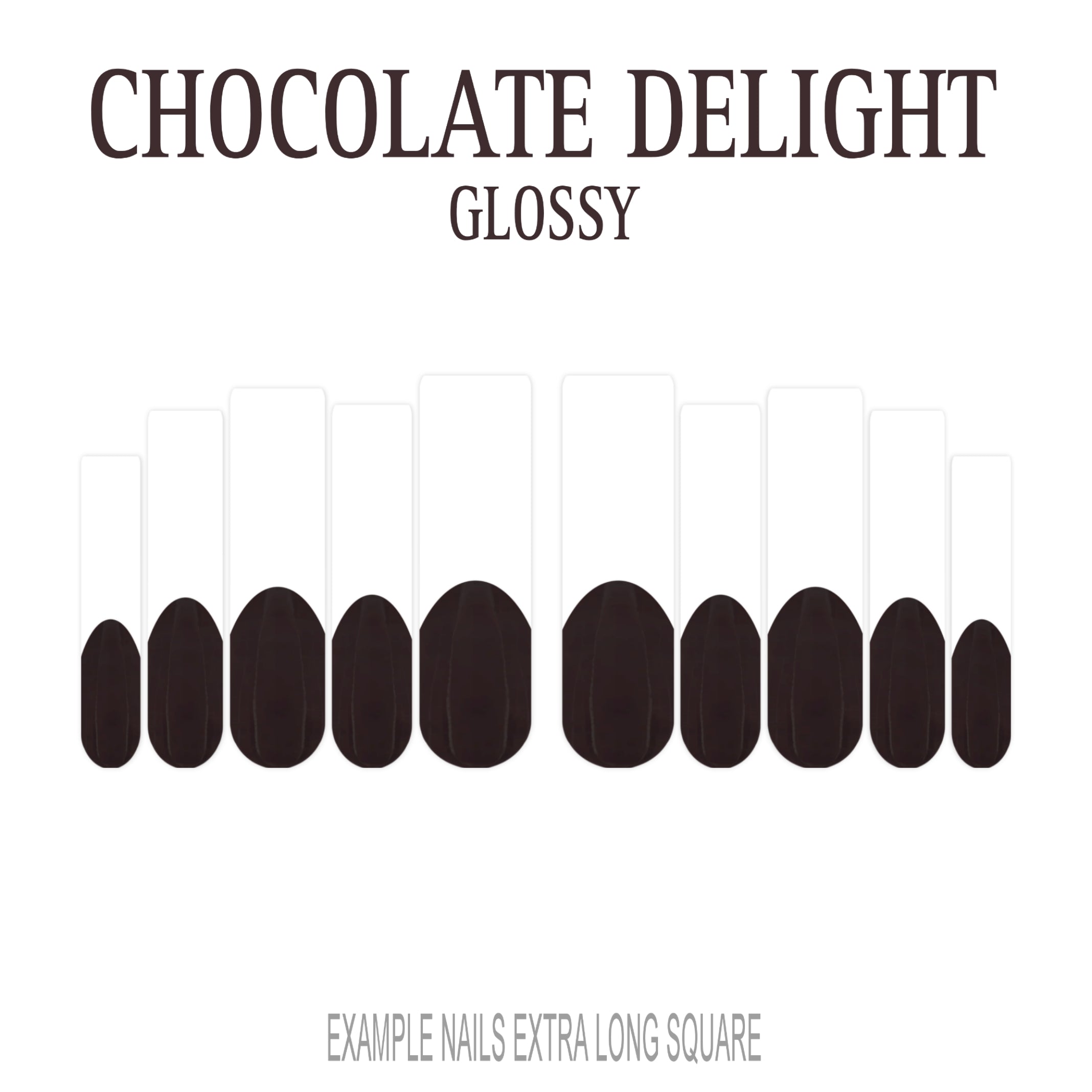 Chocolate Delight brown French tip nails