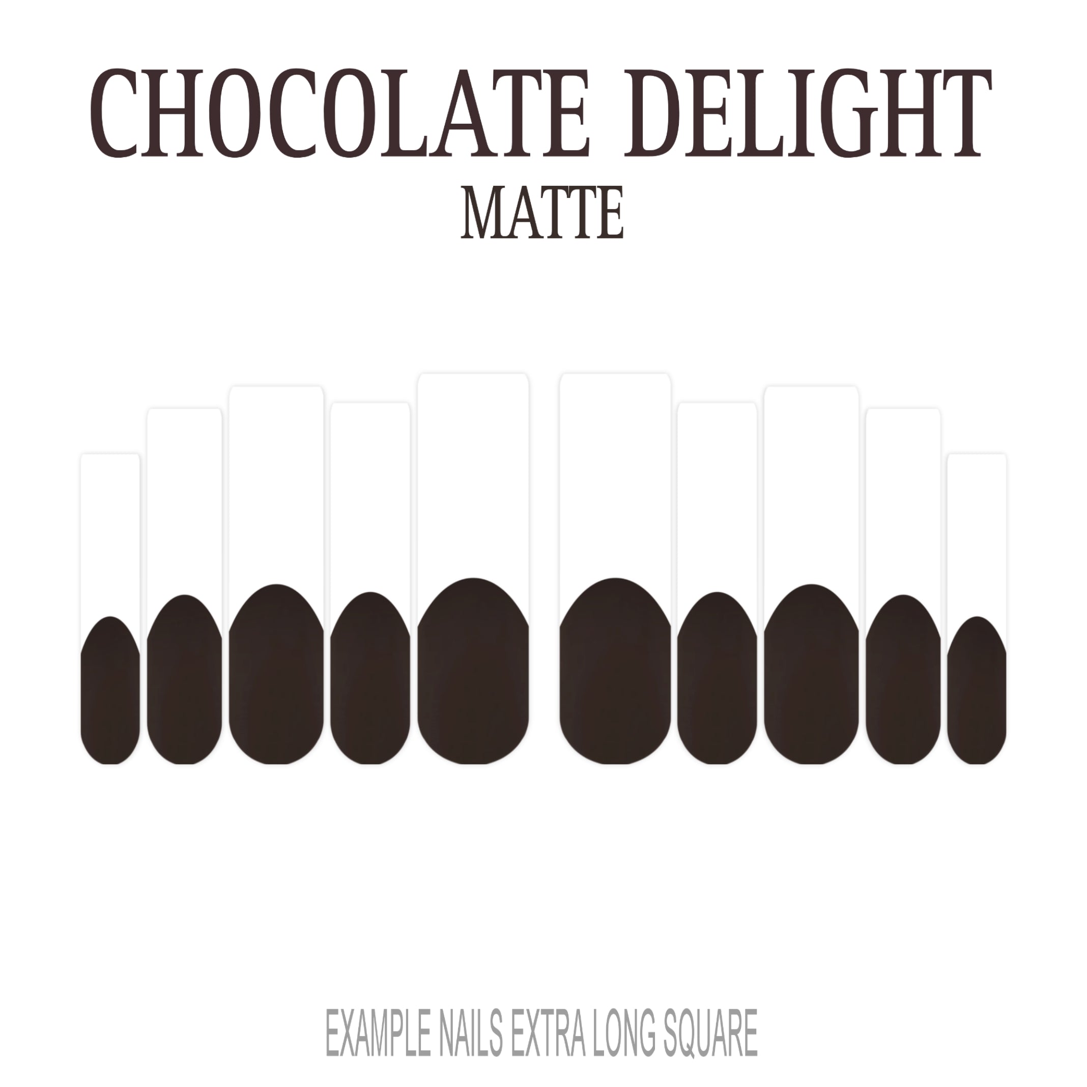 Chocolate Delight brown French tip nails