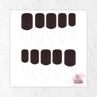 Chocolate Delight brown French tip nails