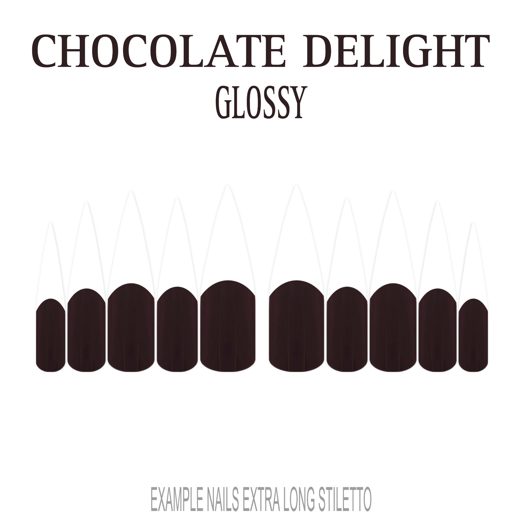 Chocolate Delight brown French tip nails