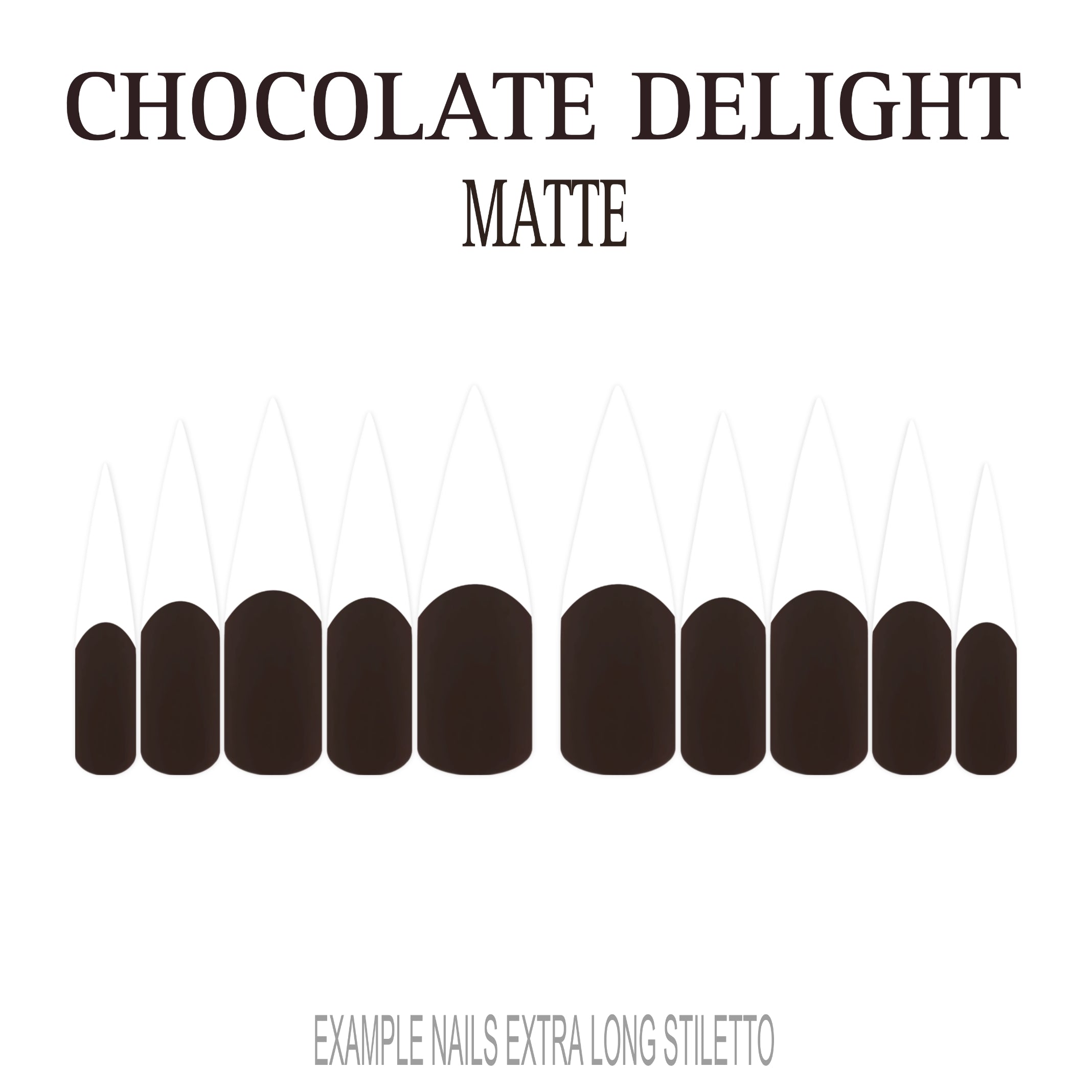 Chocolate Delight brown French tip nails