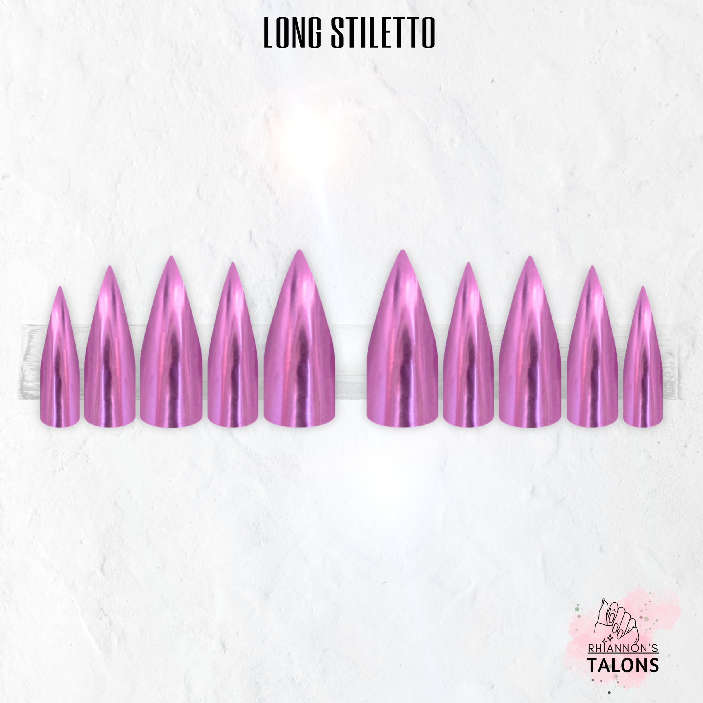 Chrome Barbie pink chrome press-on nails