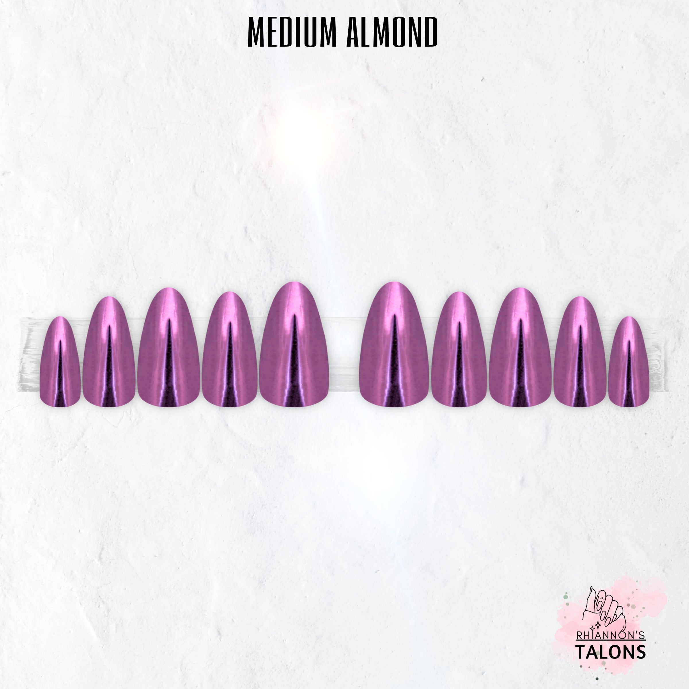 Chrome Barbie pink chrome press-on nails