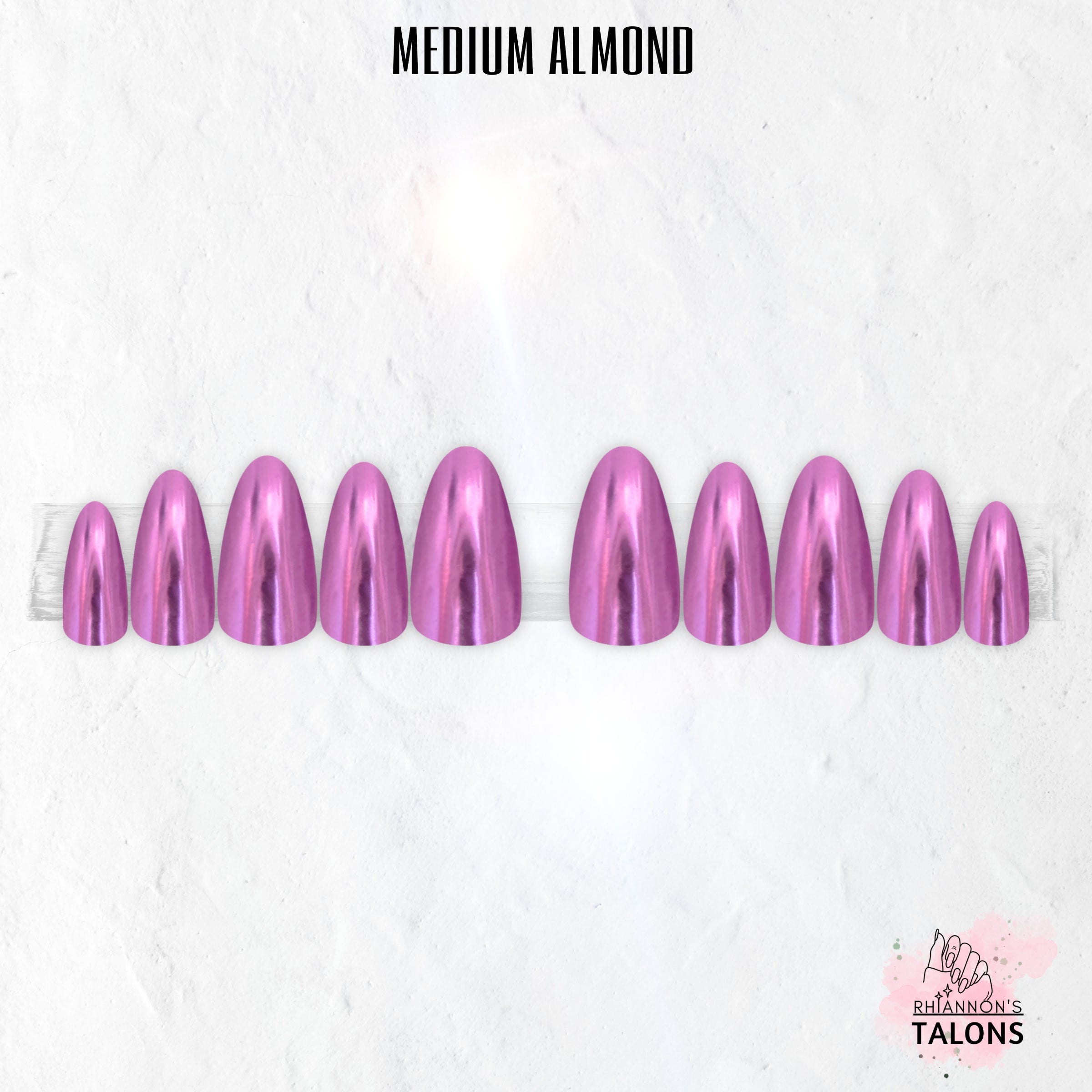 Chrome Barbie pink chrome press-on nails