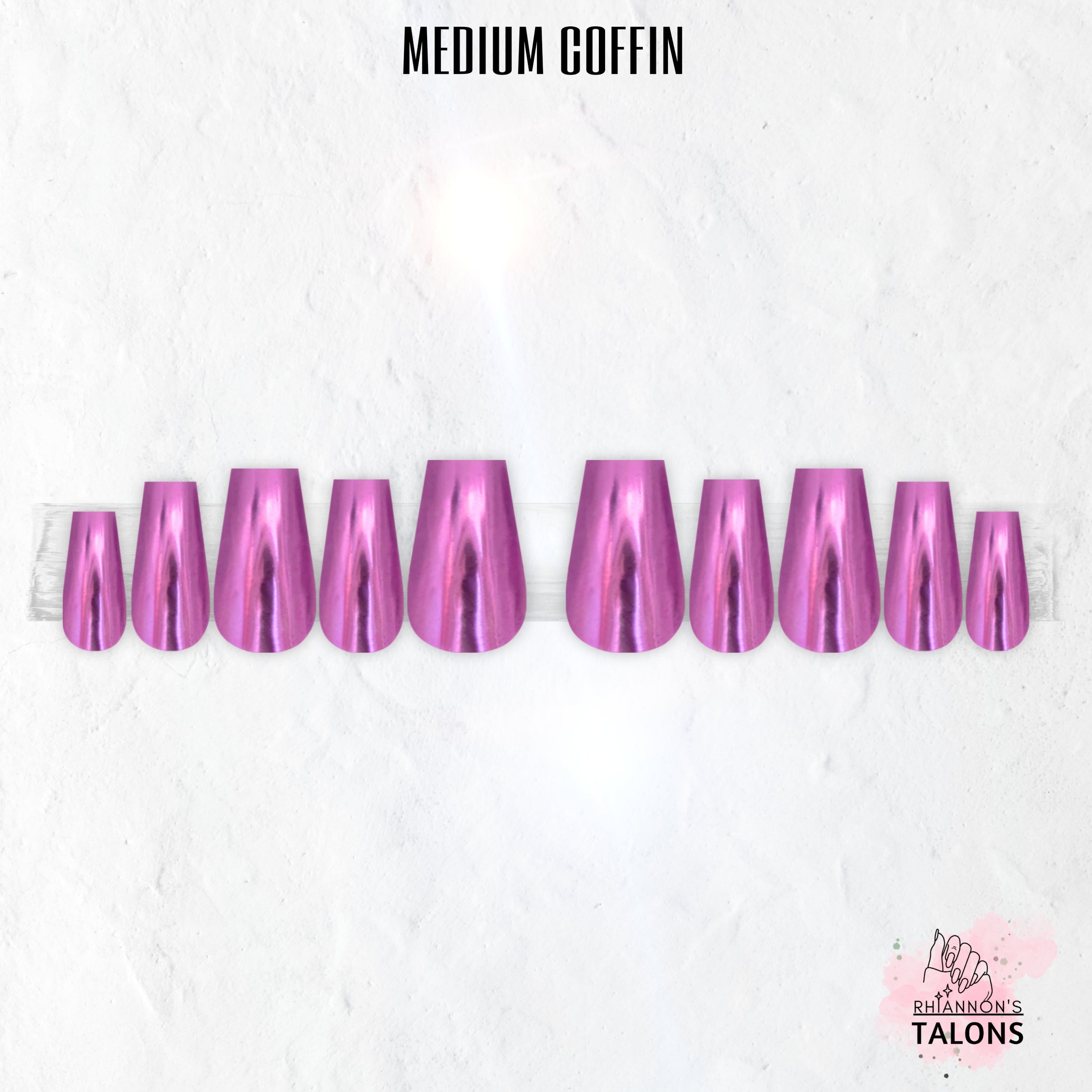 Chrome Barbie pink chrome press-on nails