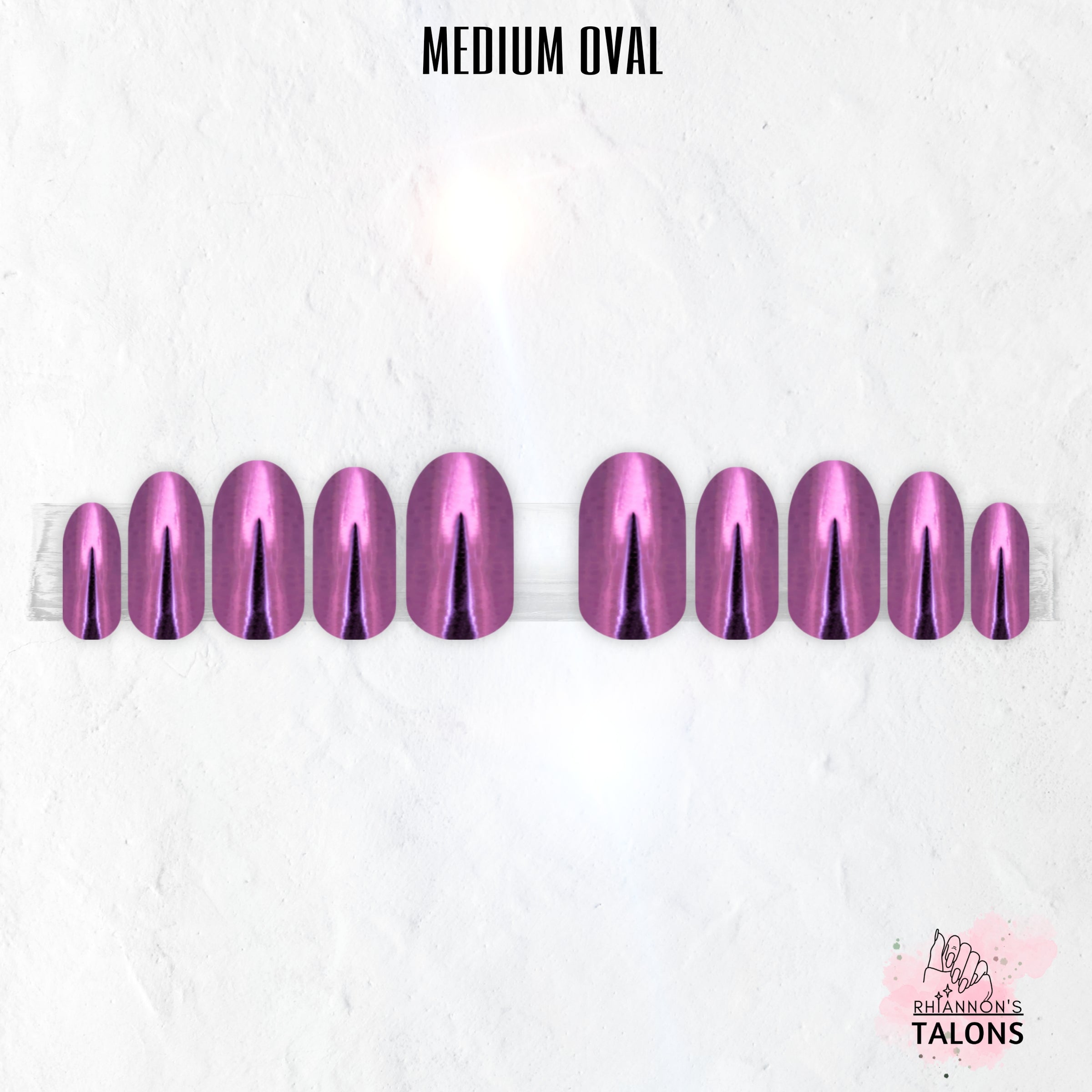 Chrome Barbie pink chrome press-on nails