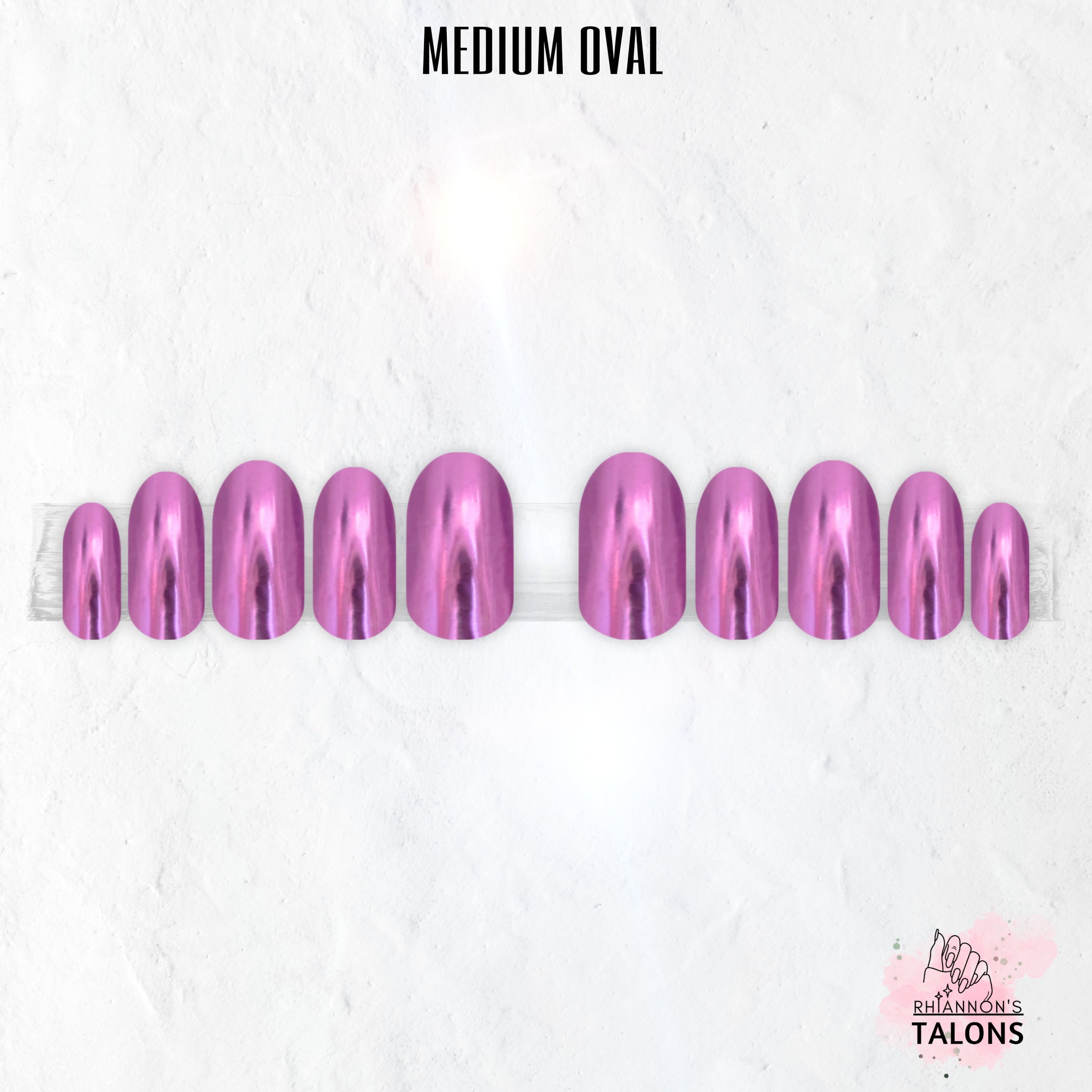 Chrome Barbie pink chrome press-on nails