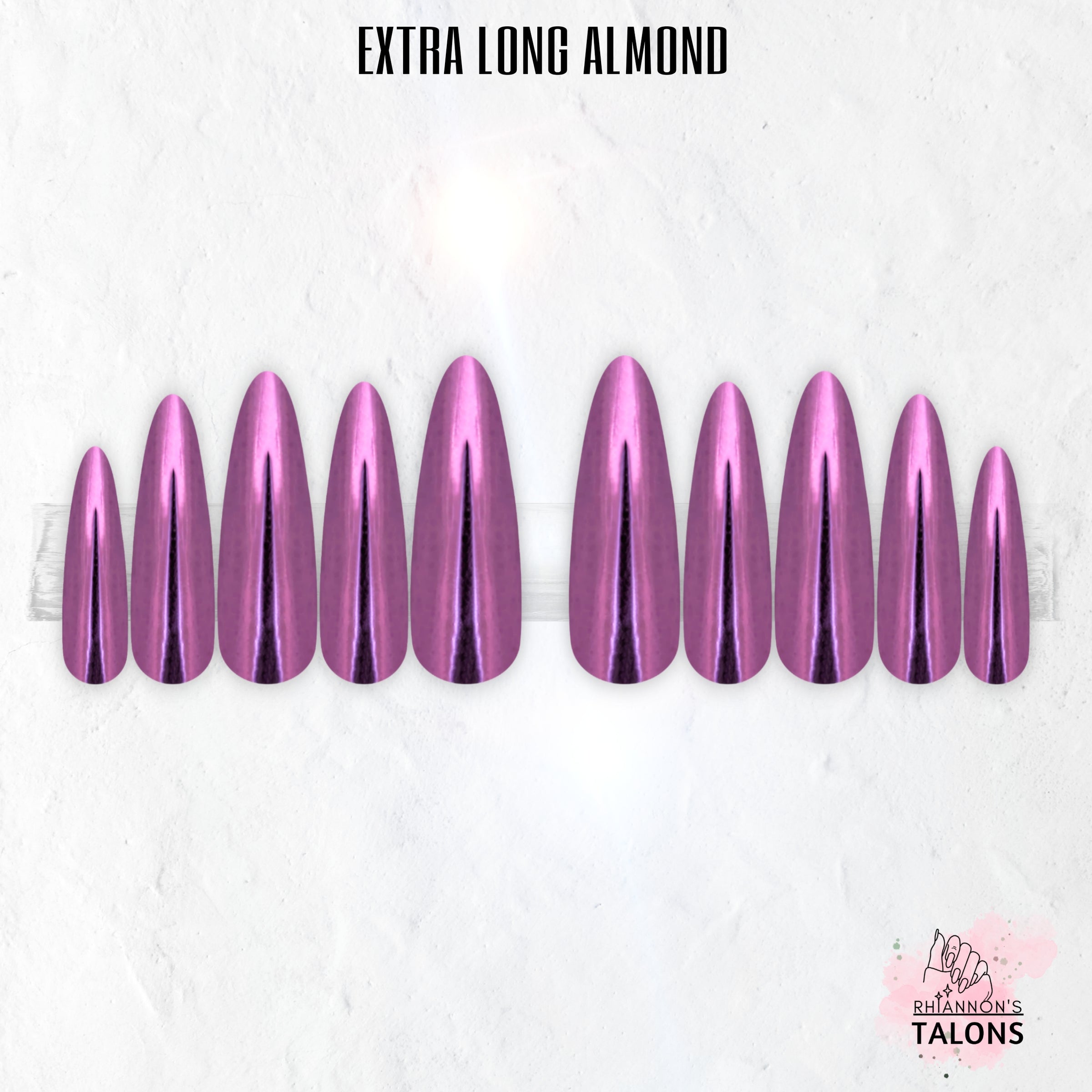 Chrome Barbie pink chrome press-on nails
