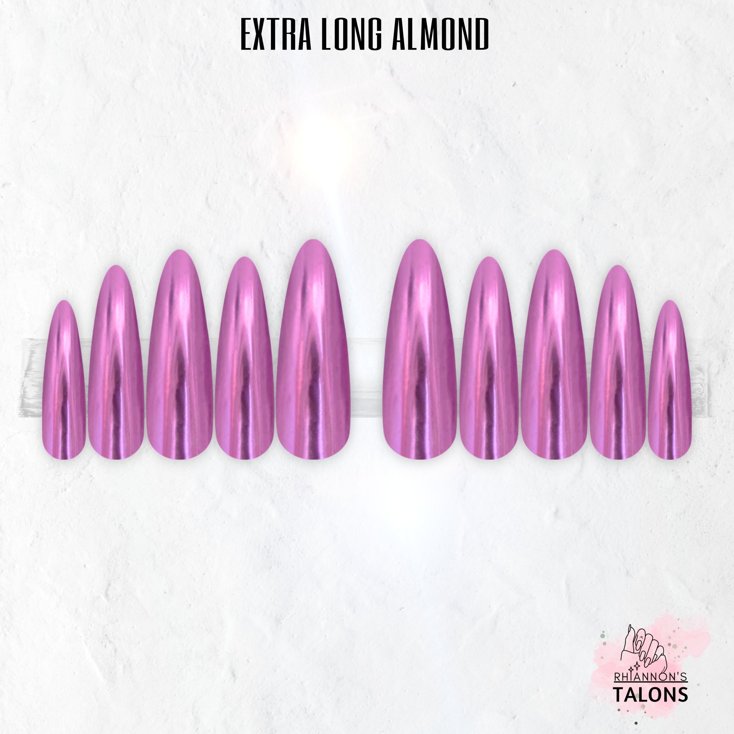 Chrome Barbie pink chrome press-on nails