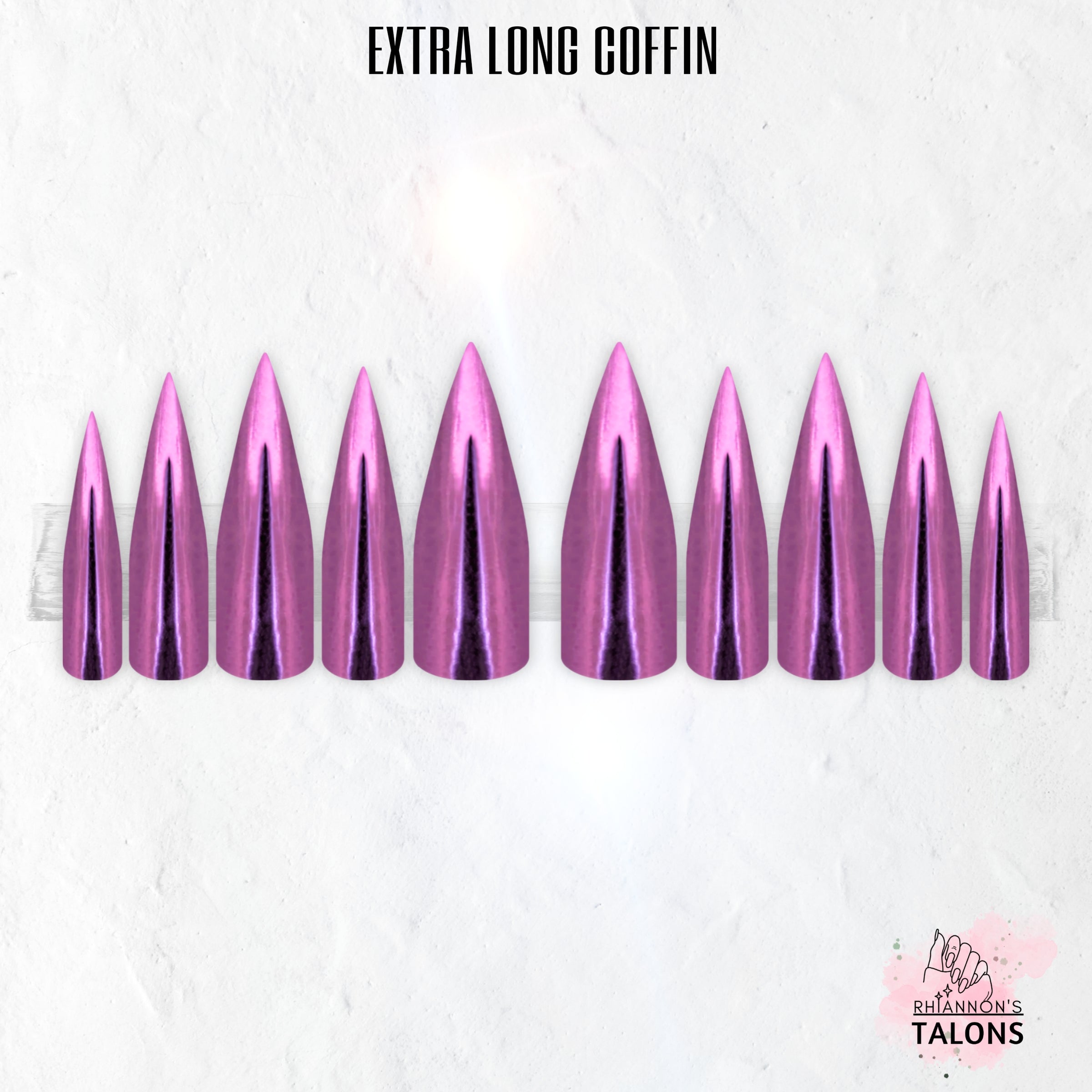 Chrome Barbie pink chrome press-on nails