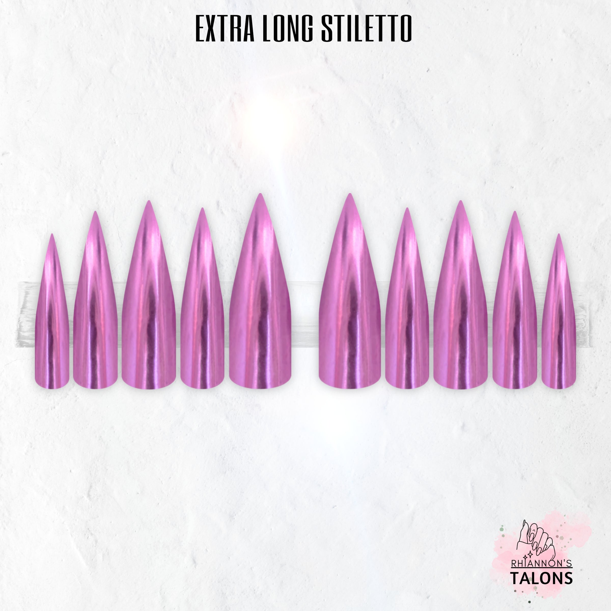 Chrome Barbie pink chrome press-on nails