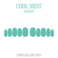 Cool Mint green French tip press-on nails