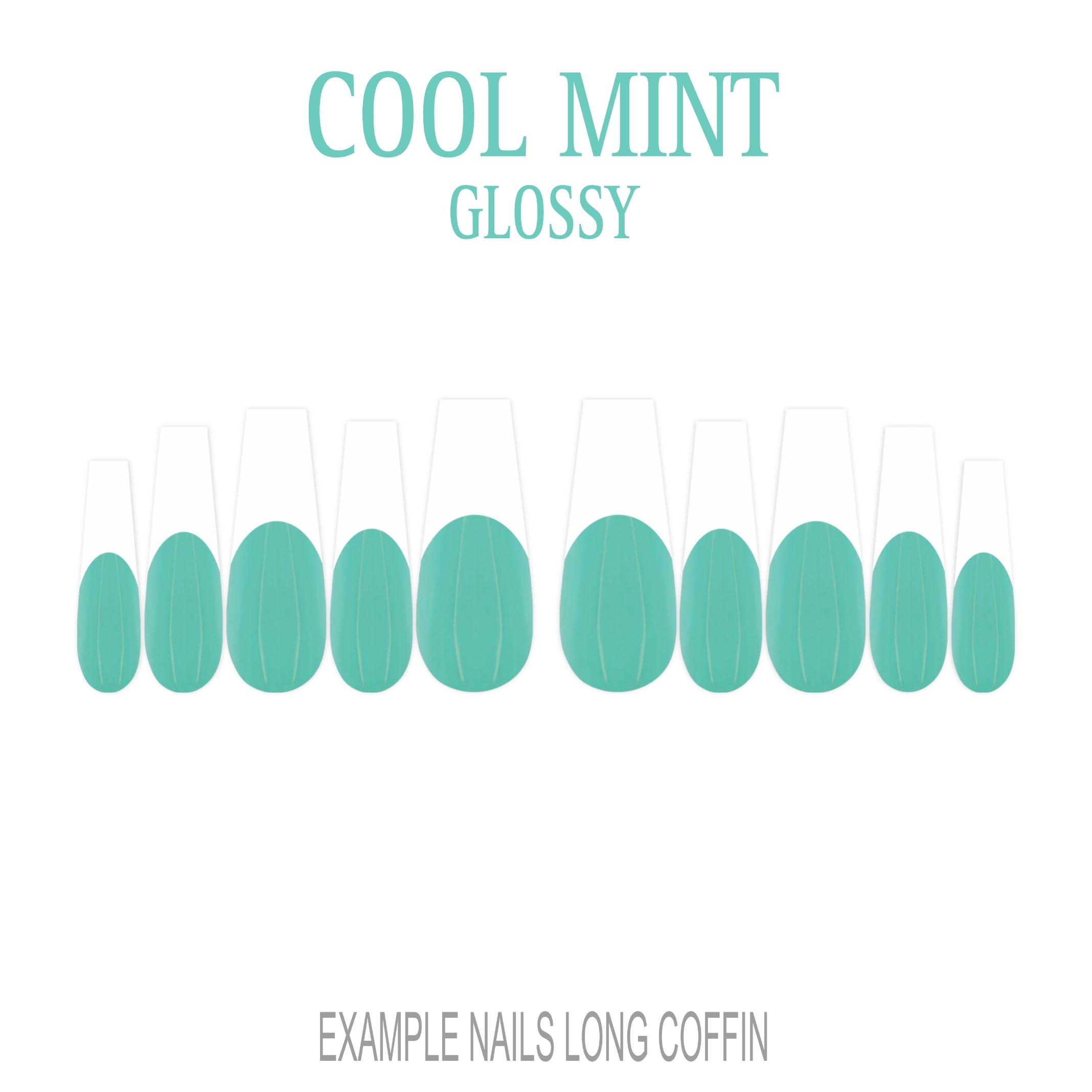 Cool Mint green French tip press-on nails