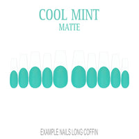 Cool Mint green French tip press-on nails