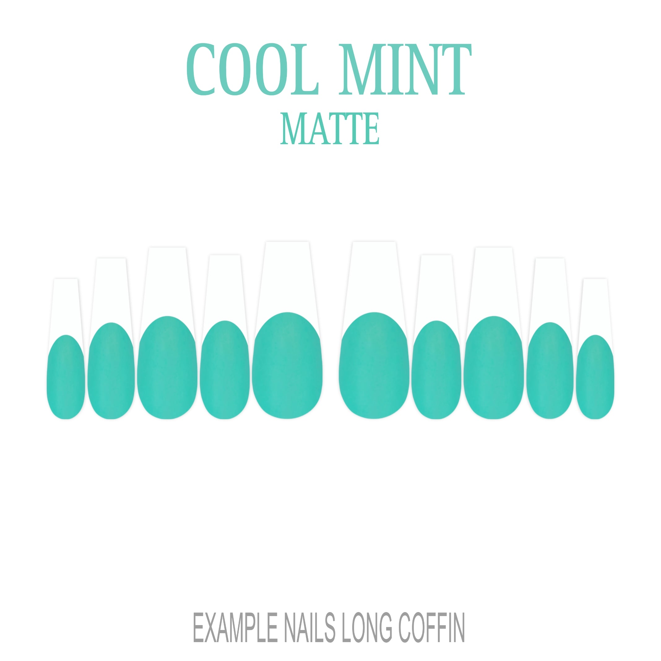 Cool Mint green French tip press-on nails