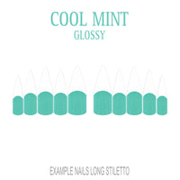 Cool Mint green French tip press-on nails