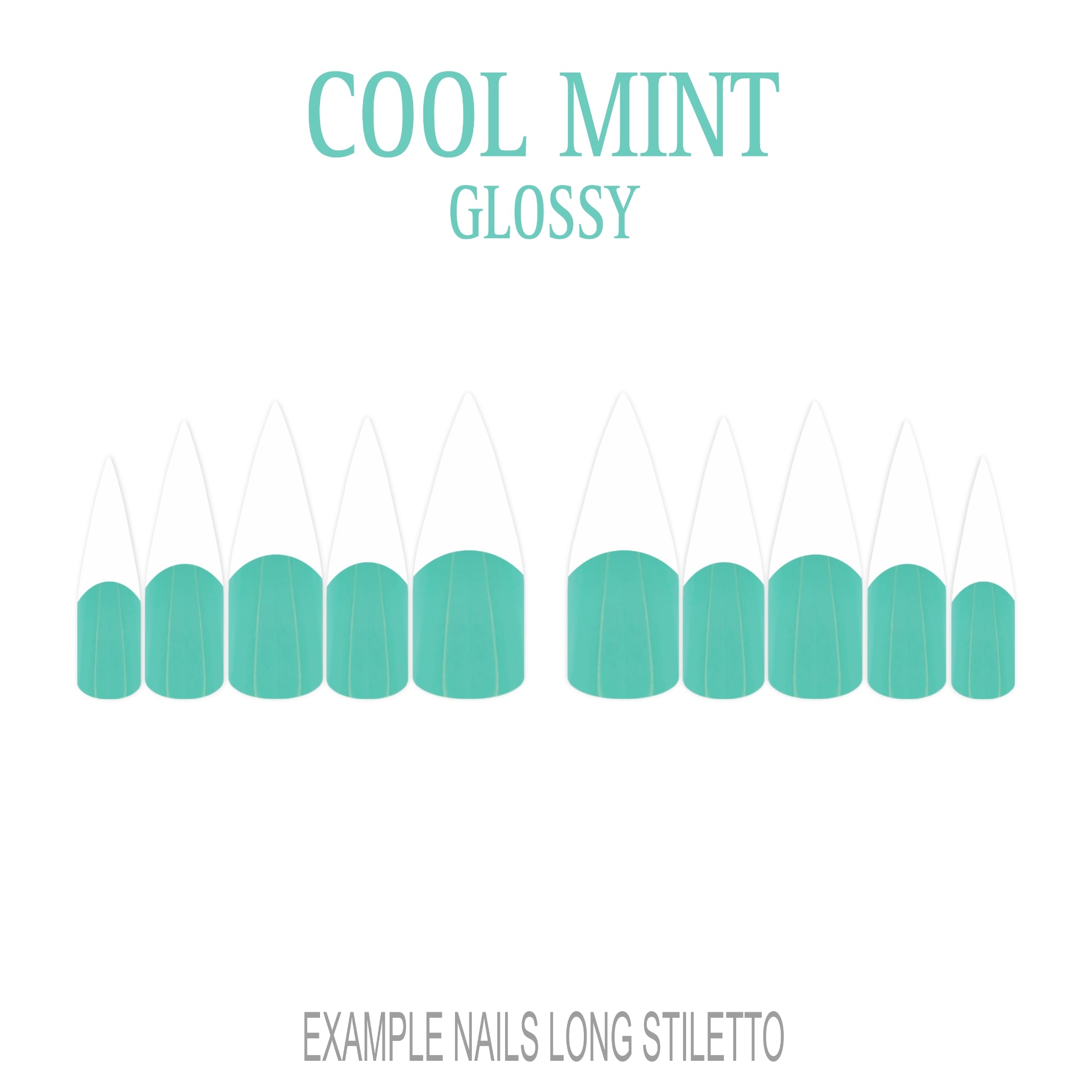 Cool Mint green French tip press-on nails