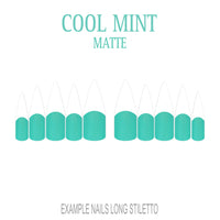 Cool Mint green French tip press-on nails