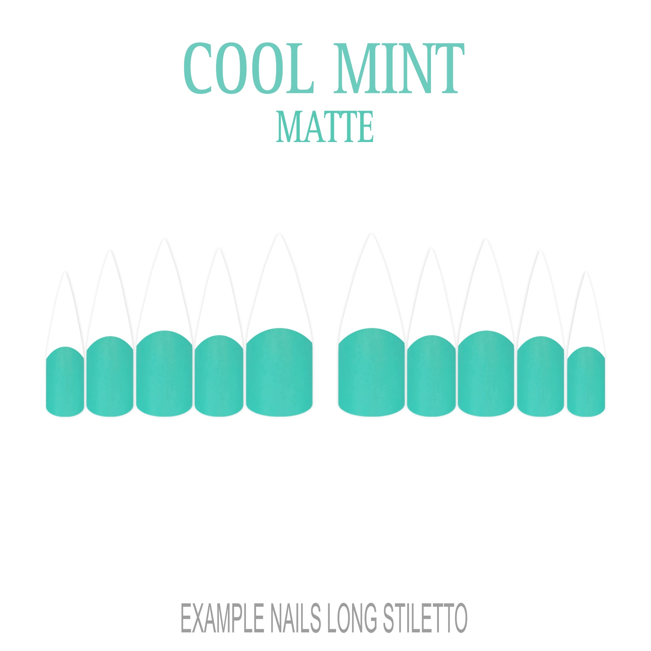 Cool Mint green French tip press-on nails
