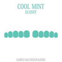 Cool Mint green French tip press-on nails