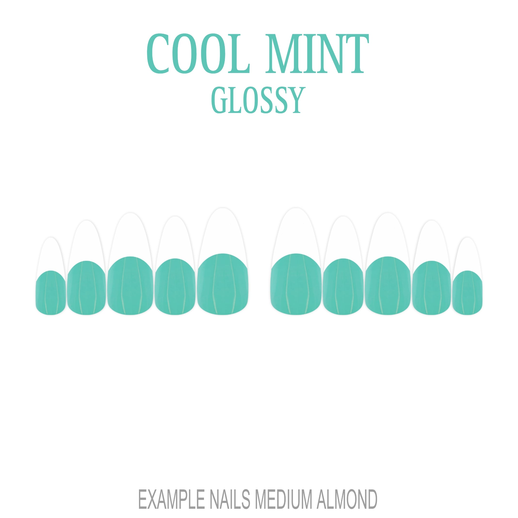 Cool Mint green French tip press-on nails