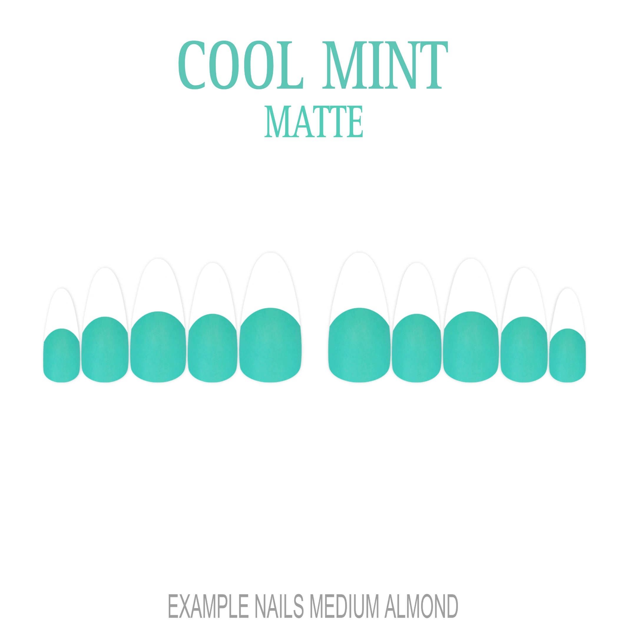 Cool Mint green French tip press-on nails