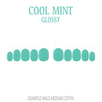 Cool Mint green French tip press-on nails