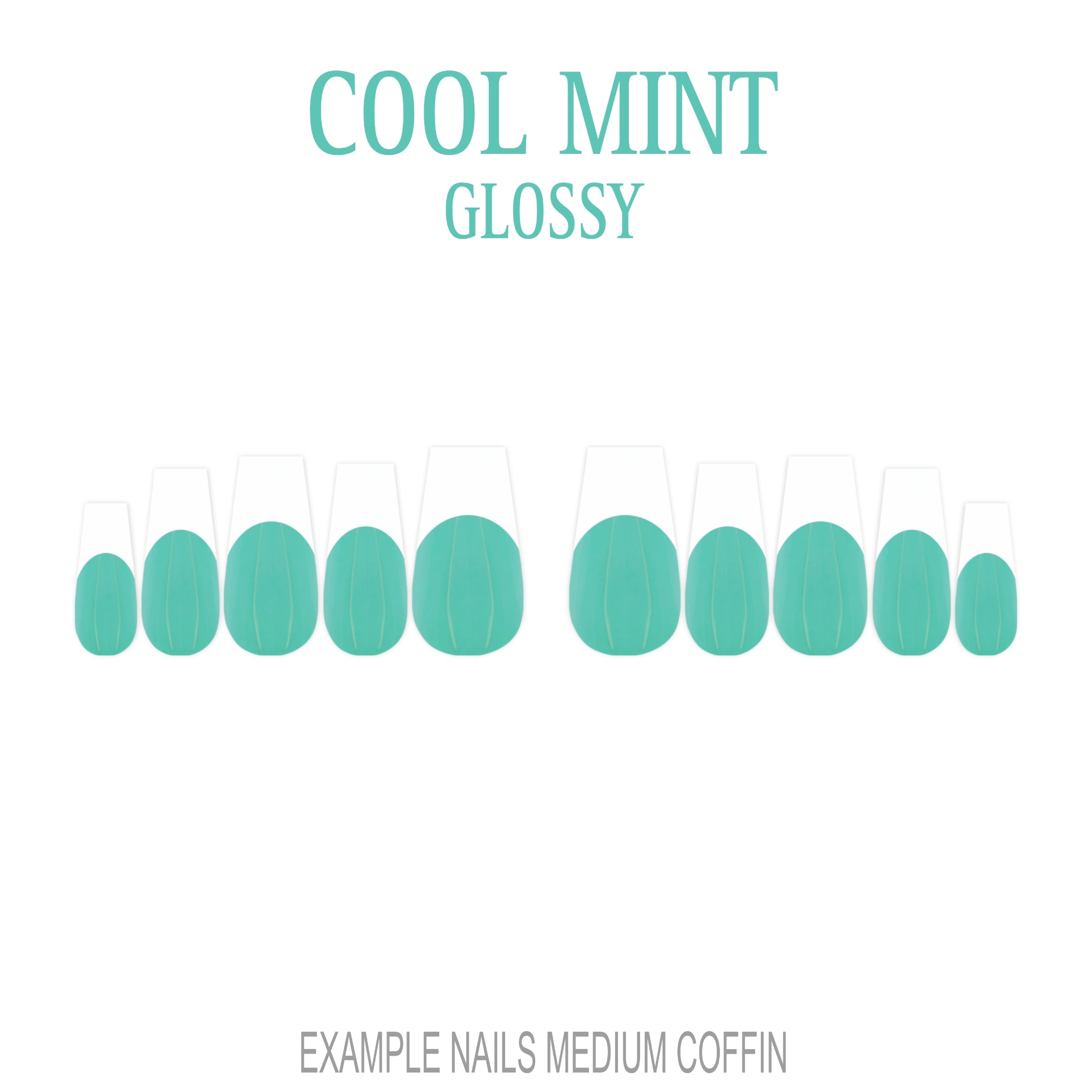 Cool Mint green French tip press-on nails