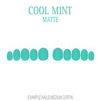 Cool Mint green French tip press-on nails