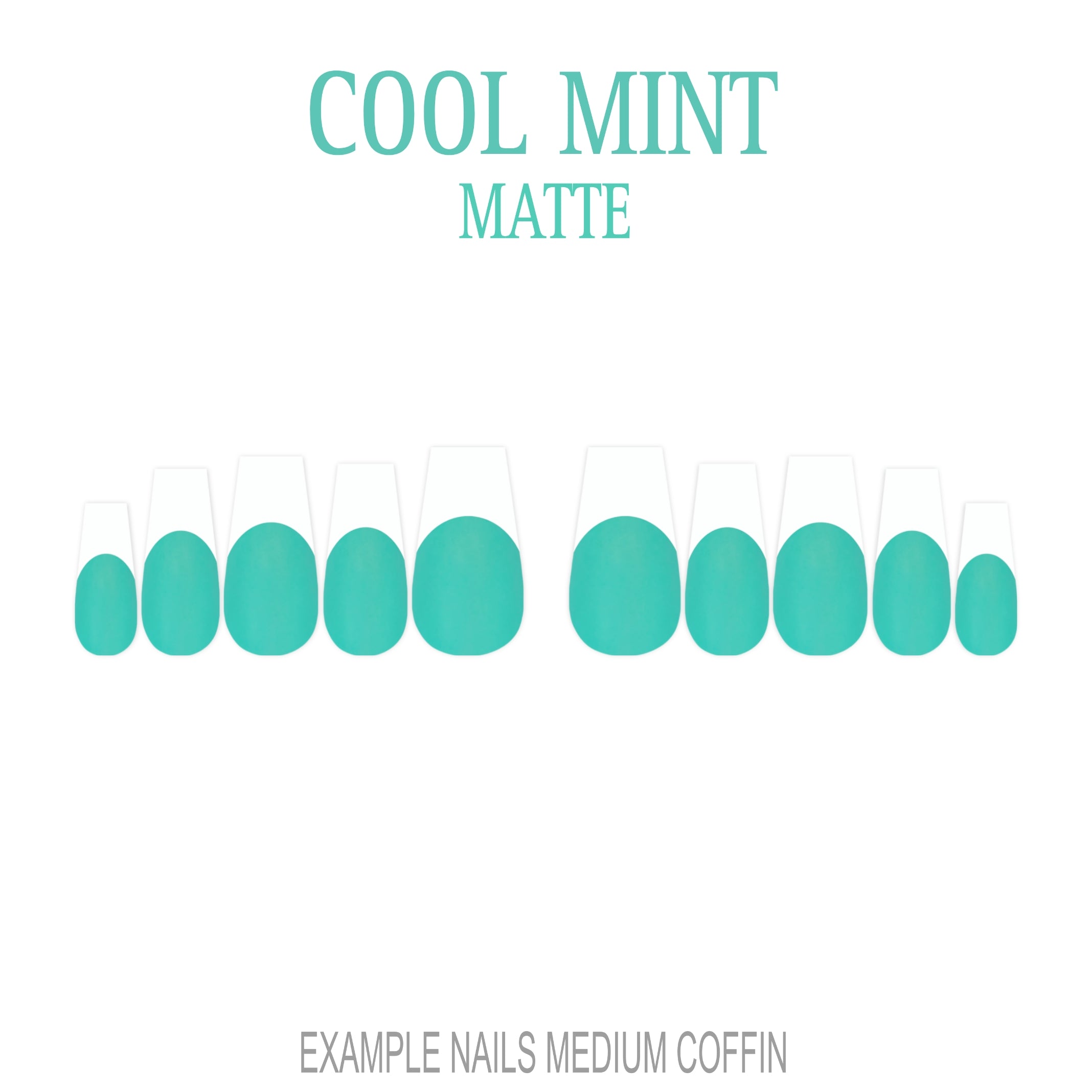 Cool Mint green French tip press-on nails
