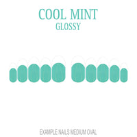 Cool Mint green French tip press-on nails