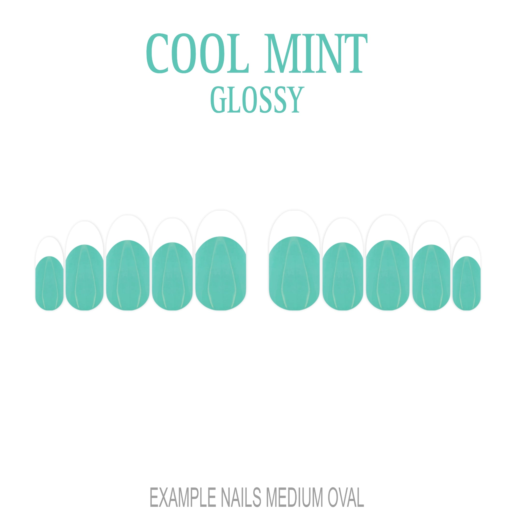 Cool Mint green French tip press-on nails