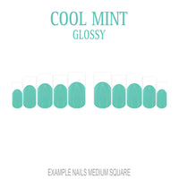 Cool Mint green French tip press-on nails