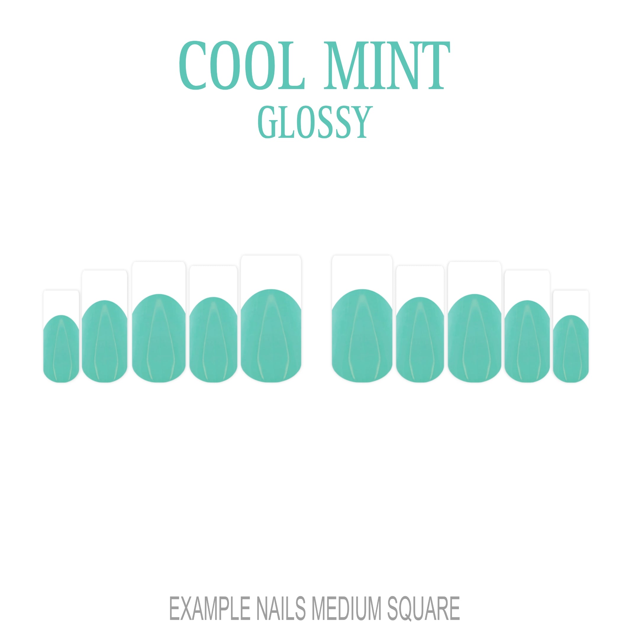 Cool Mint green French tip press-on nails