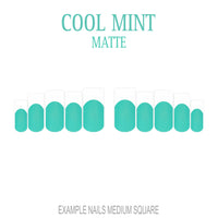 Cool Mint green French tip press-on nails