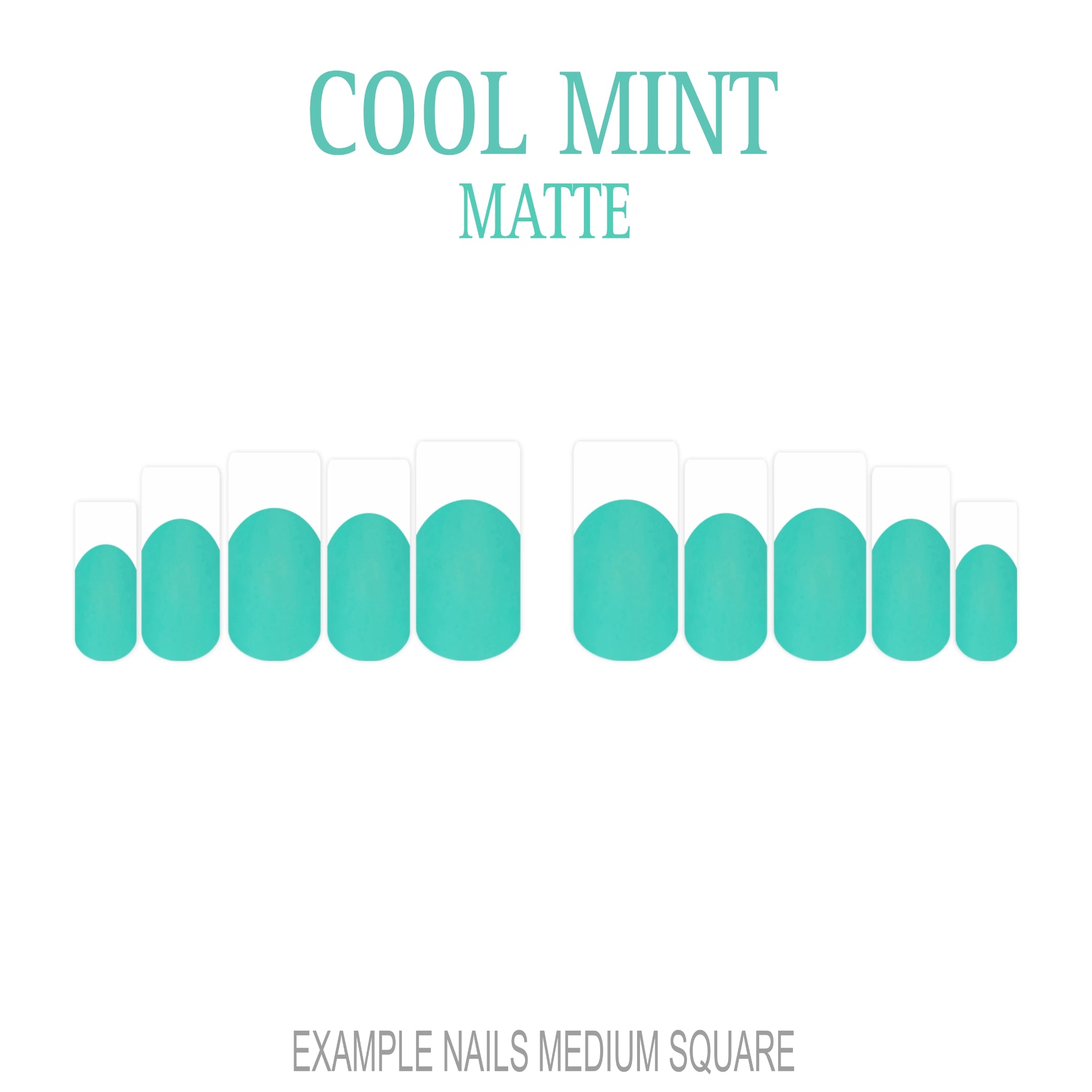 Cool Mint green French tip press-on nails