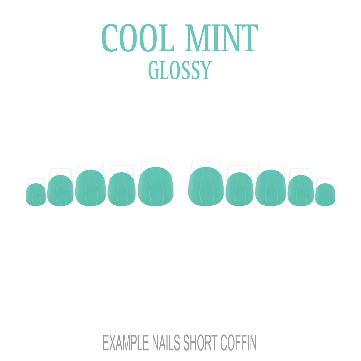 Cool Mint green French tip press-on nails