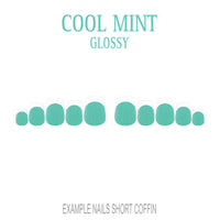 Cool Mint green French tip press-on nails