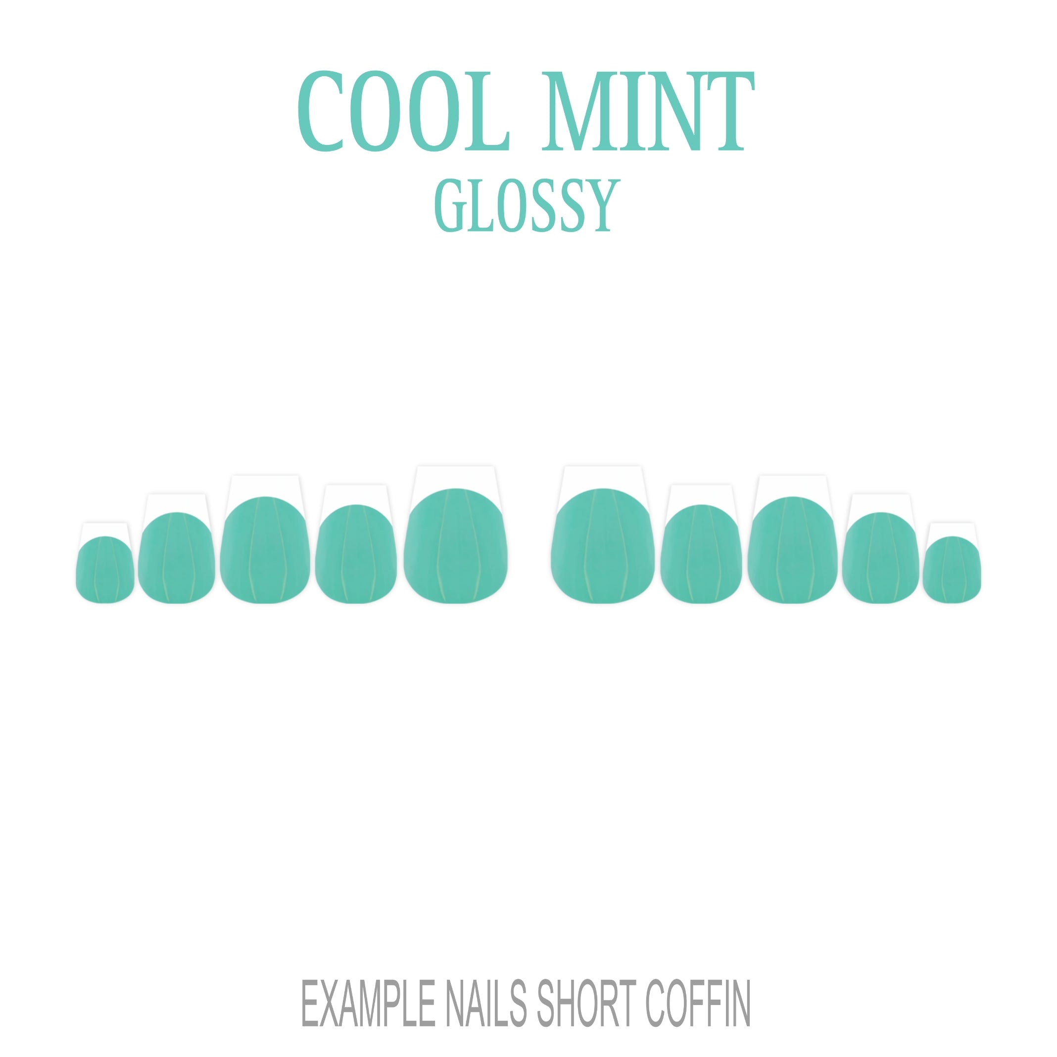 Cool Mint green French tip press-on nails